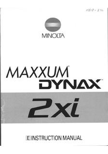 Minolta Dynax 2 xi manual. Camera Instructions.